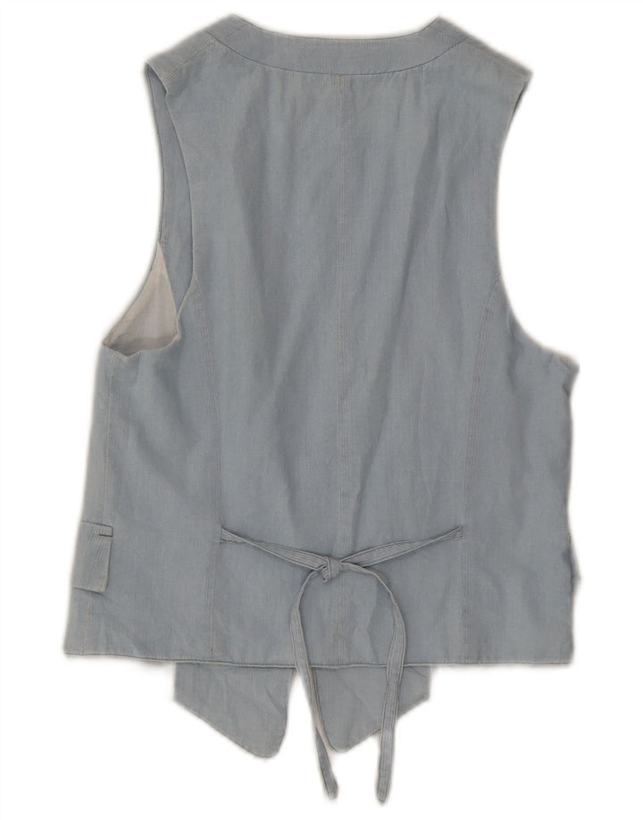 Zara Womens OPEN Gilet UK 10 Petit Bleu