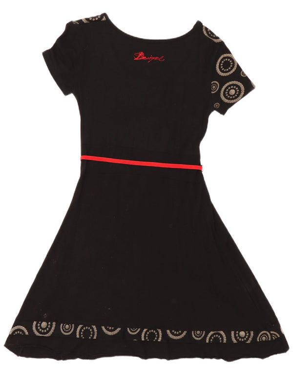 Desigual Robe trapèze graphique pour femme UK 42 Medium Noir Géométrique