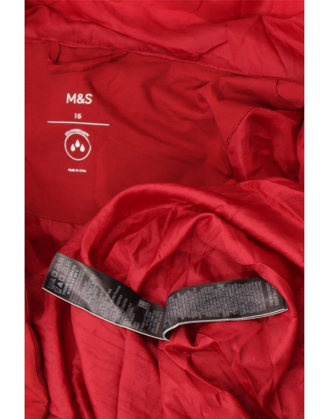 Marks & Spencer Manteau rembourré surdimensionné à capuche pour femme UK 16 Large Rouge