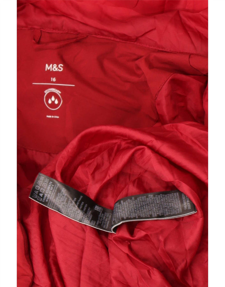 Marks & Spencer Manteau rembourré surdimensionné à capuche pour femme UK 16 Large Rouge