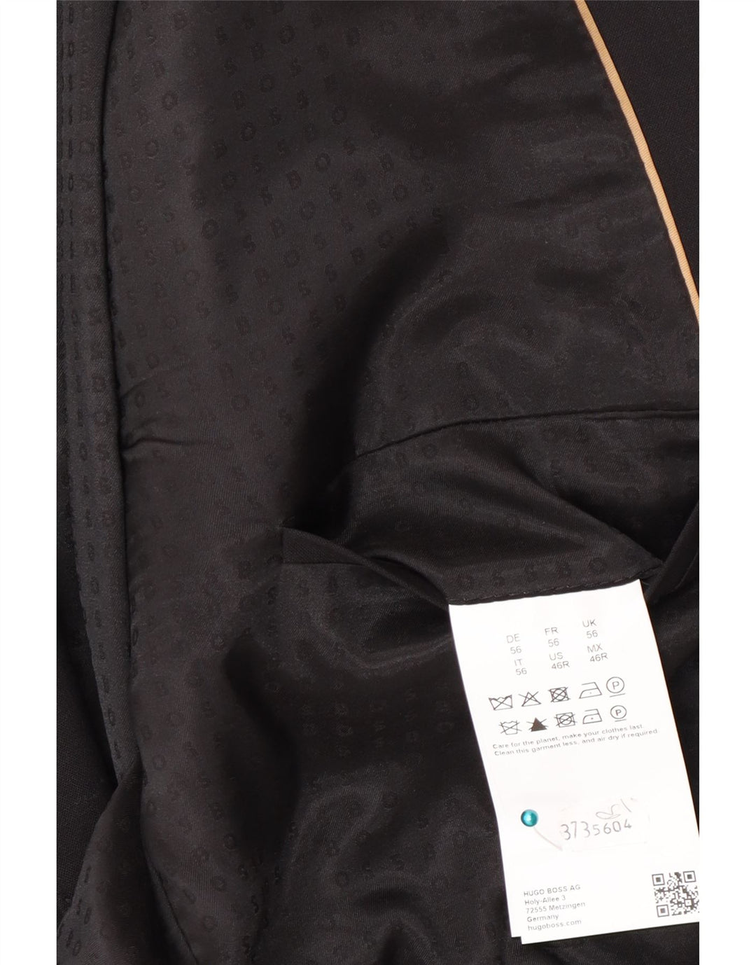 Hugo Boss Veste blazer à 2 boutons pour homme EU 56 3XL Laine noire