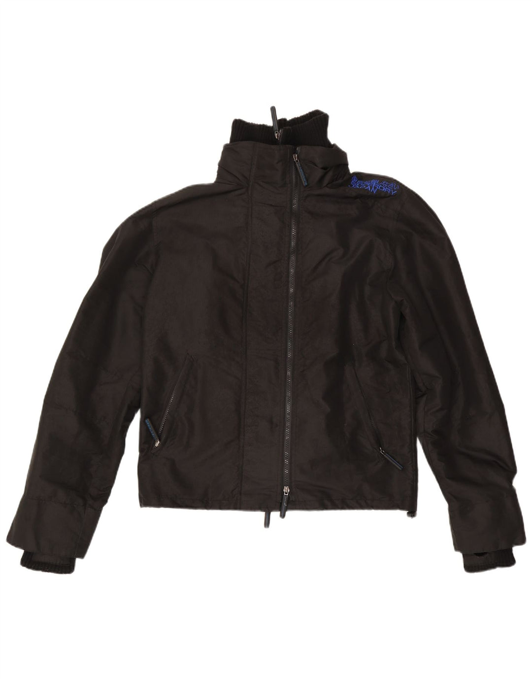 Superdry Veste de pluie graphique pour femme UK 14 Medium Noir