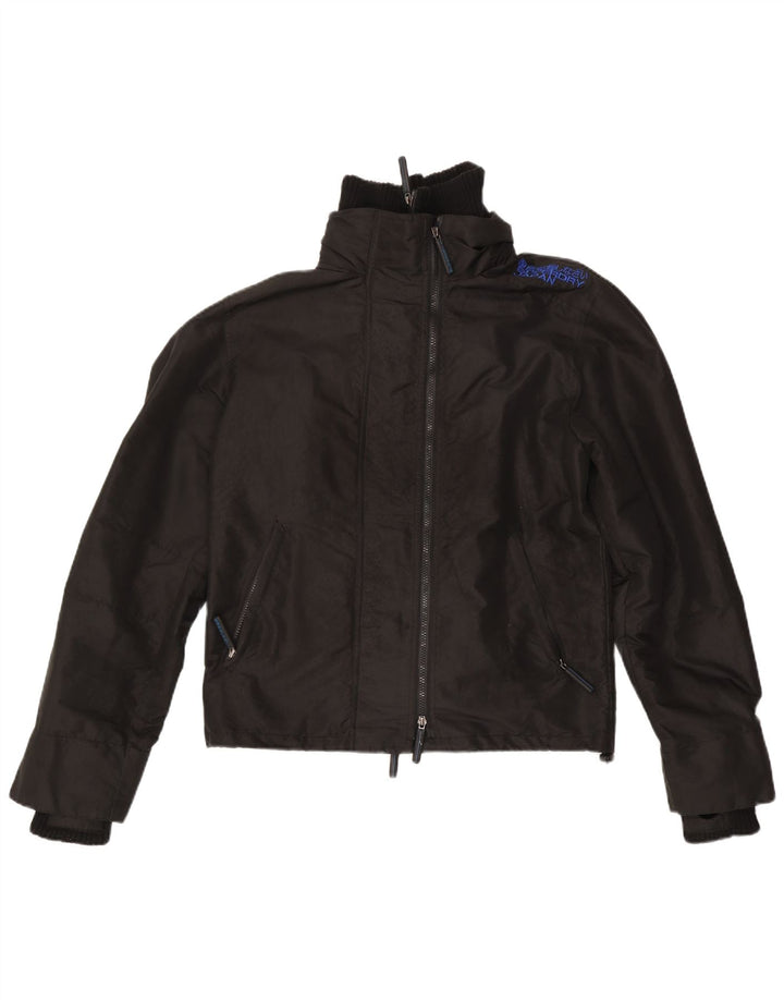 Superdry Veste de pluie graphique pour femme UK 14 Medium Noir