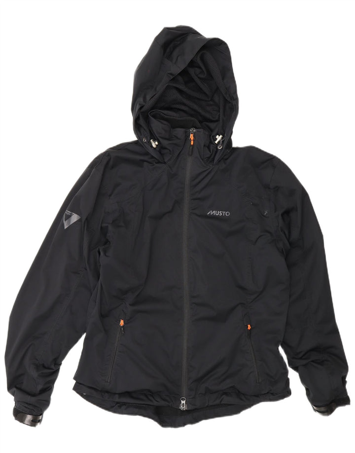 Musto Veste coupe-vent surdimensionnée à capuche pour femme UK 10 Small Noir