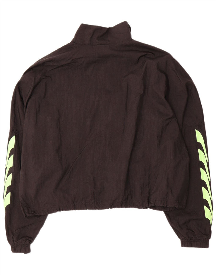 PUMA Veste de survêtement surdimensionnée Crop Graphic pour femme UK 16 Large Noir