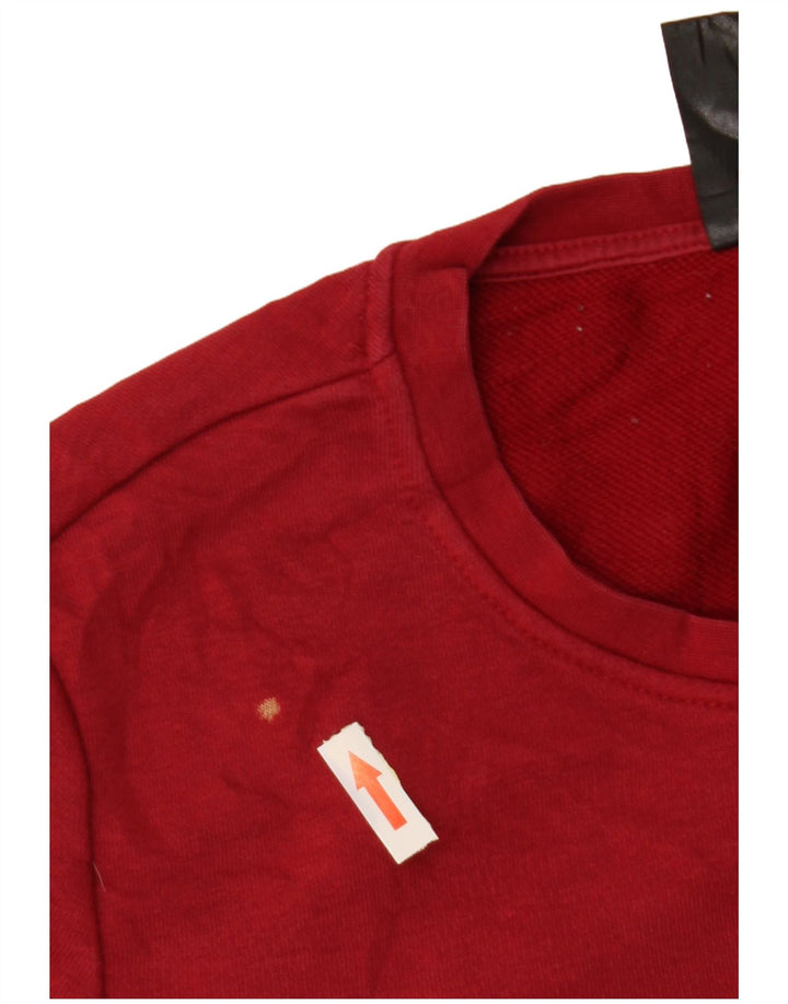 ADIDAS Sweat-shirt graphique pour femme UK 8/10 Petit coton bordeaux