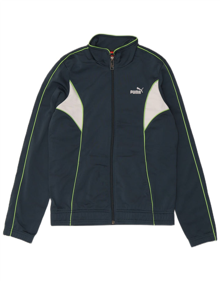 PUMA Veste de survêtement pour femme UK 12 Bleu marine moyen Colourblock