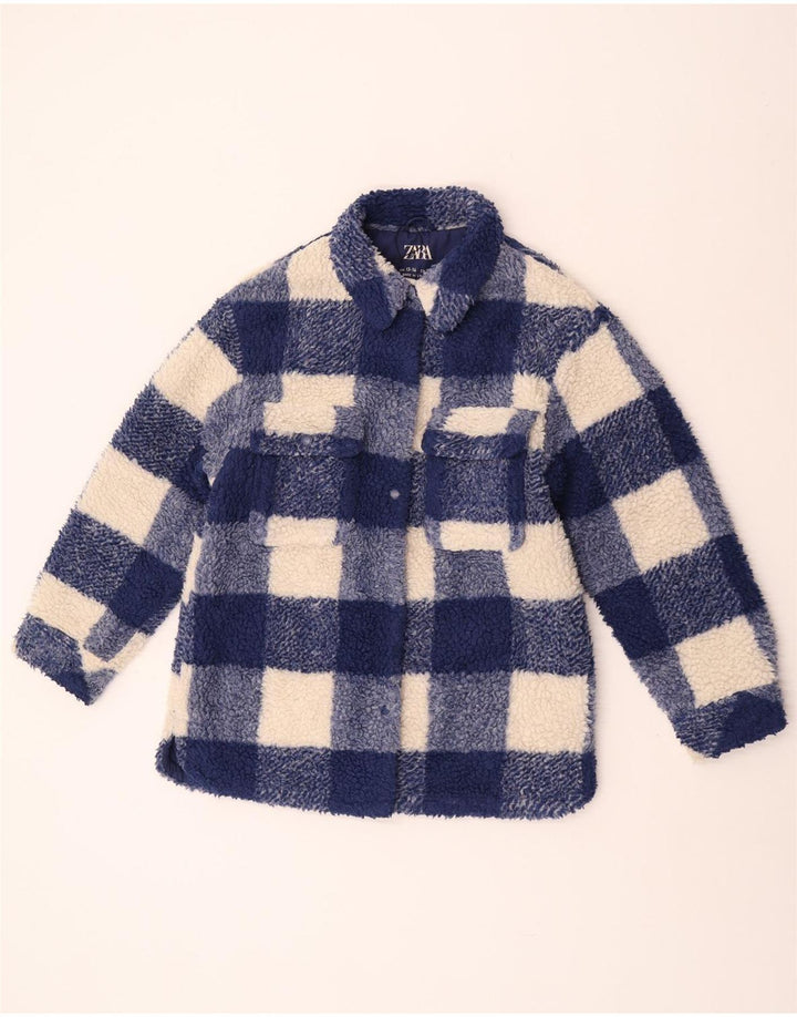 Veste Polaire Fille Zara 13-14 Ans Bleu Vichy Polyester
