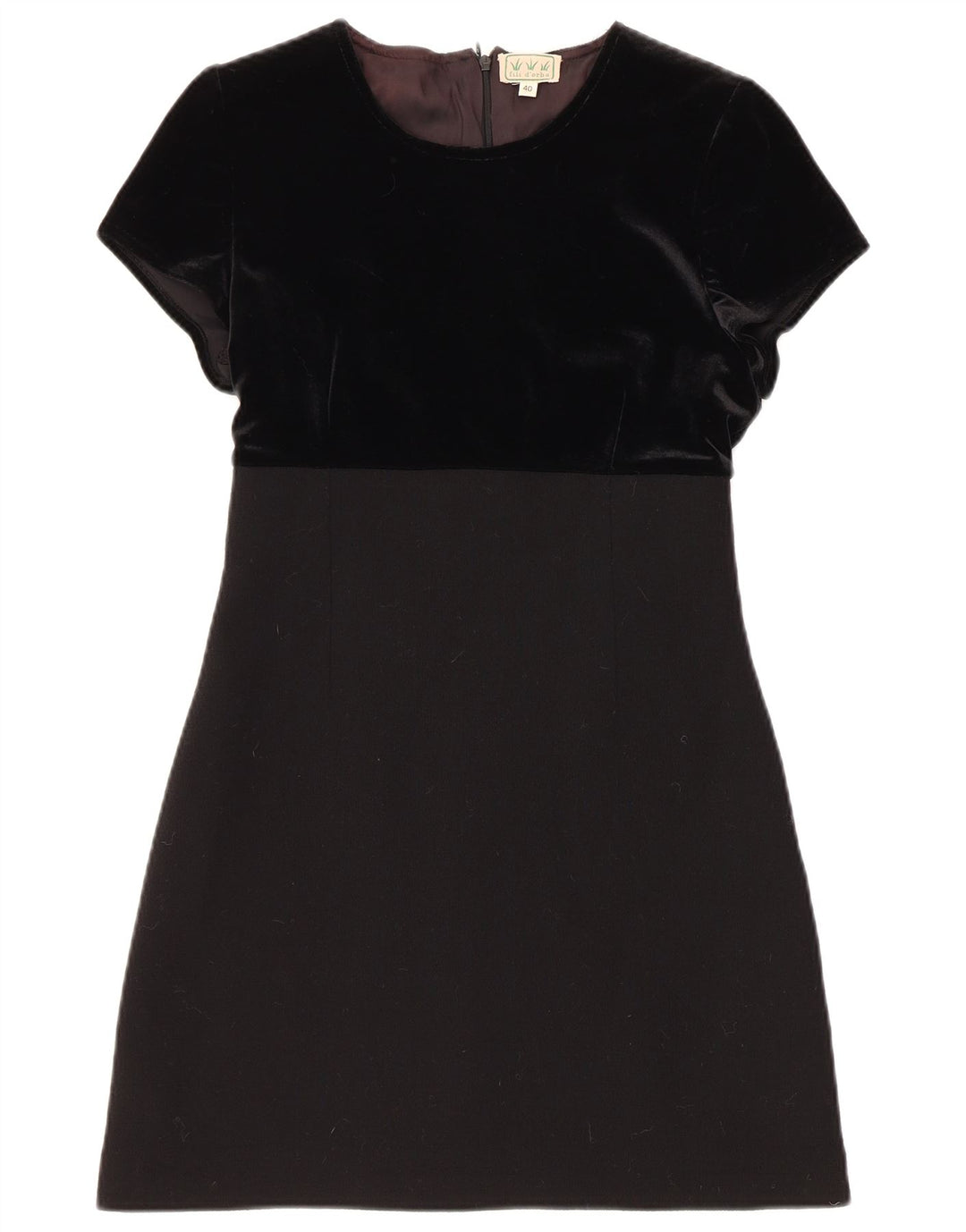 robe fourreau en velours femme vintage IT 40 Petite laine noire
