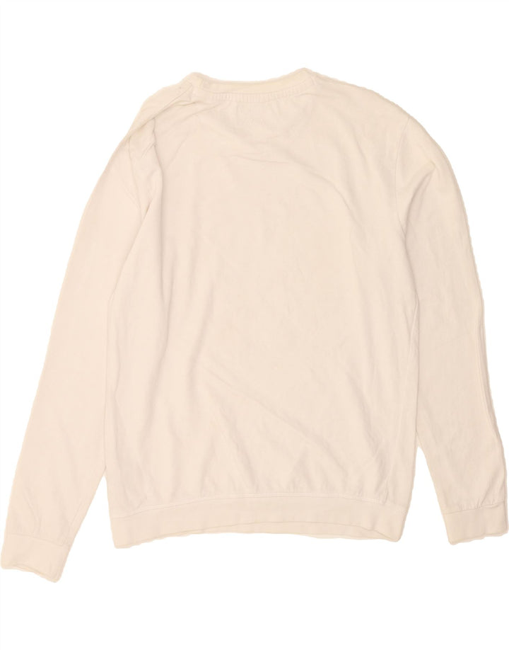 KAPPA Mens Graphic Sweatshirt Jumper Large White Cotton Vintage Kappa and Second-Hand Kappa from Messina Hembry 