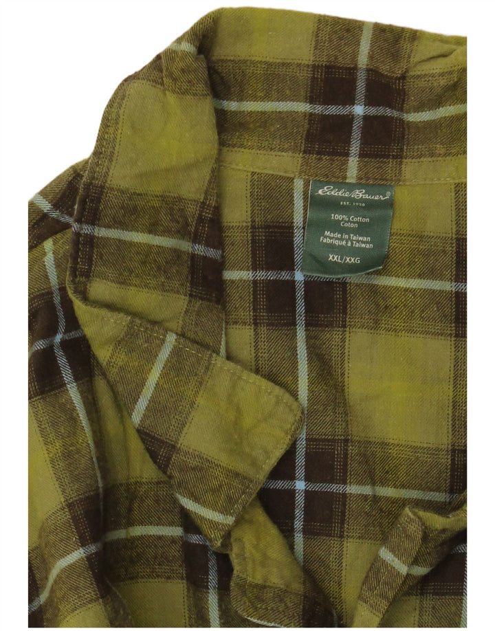 EDDIE BAUER Chemise en flanelle pour homme 2XL en coton à carreaux vert