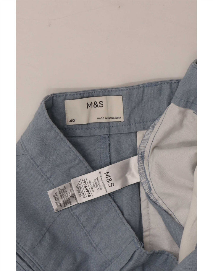 Marks & Spencer Short Chino Homme W40 XL Bleu Lin