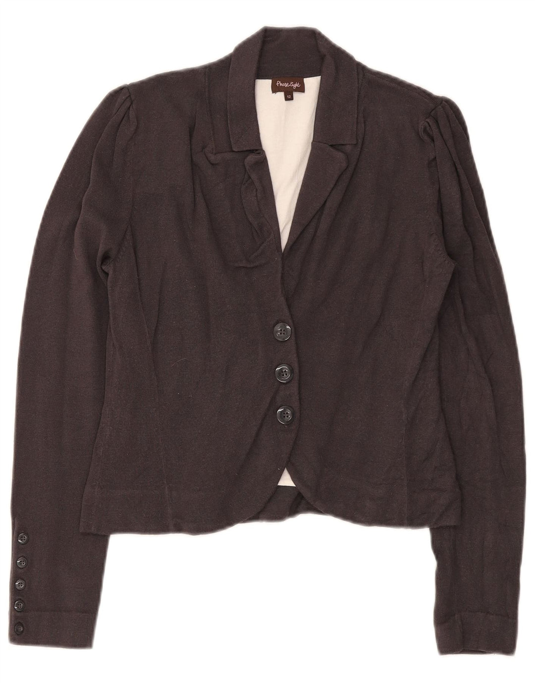 Phase Eight Veste blazer en tricot à 3 boutons pour femme UK 12 Gris moyen Viscose