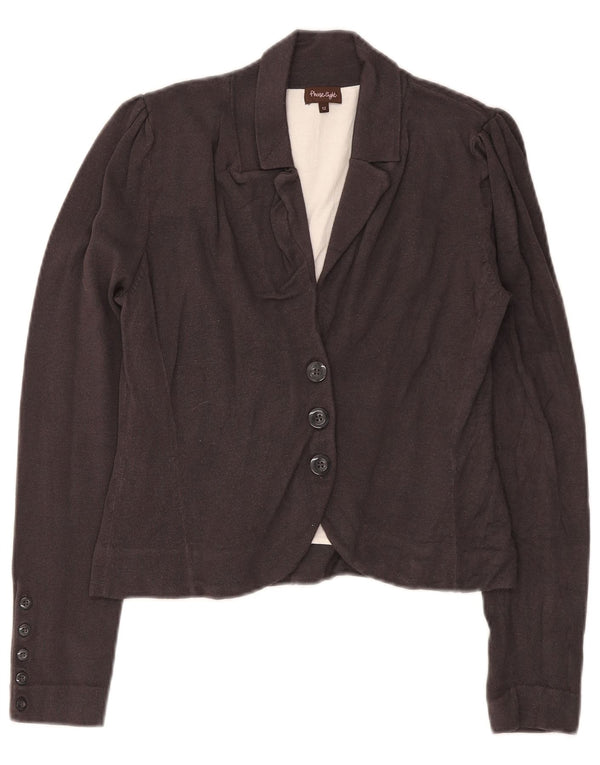 Phase Eight Womens Knit 3 Button Blazer Jacket UK 12 Medium Grey Viscose