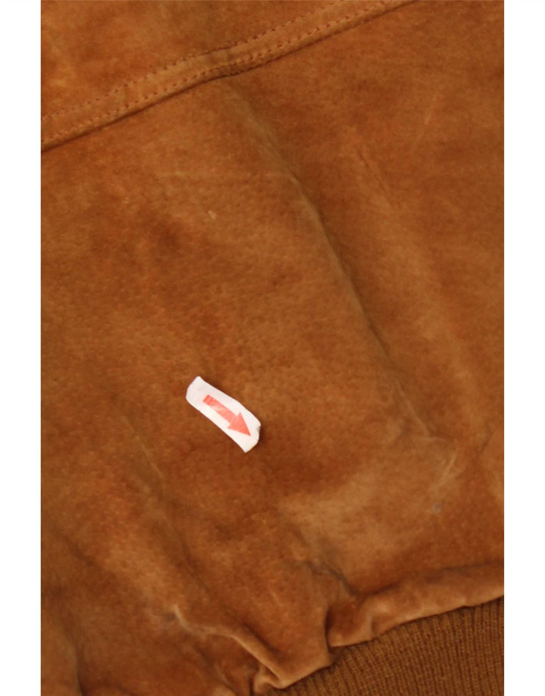vintage Mens Suede Bomber Jacket UK 40 Grand Marron Polyester