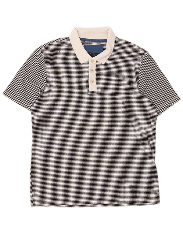 Ted Baker Polo de rugby pour homme Taille 4 Grand Noir Géométrique Polyester