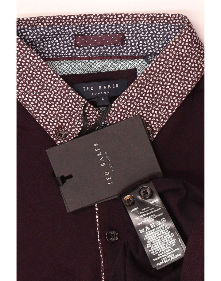 Ted Baker Polo homme taille 4 grand marron tacheté coton