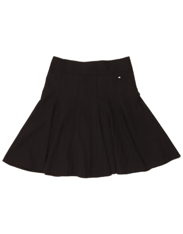 Tommy Hilfiger Jupe plissée pour femme US 8 Medium W32 Laine noire
