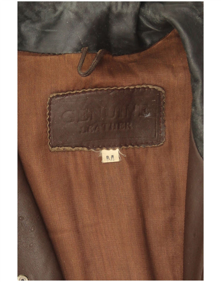 veste en cuir homme vintage UK 38 Cuir brun moyen