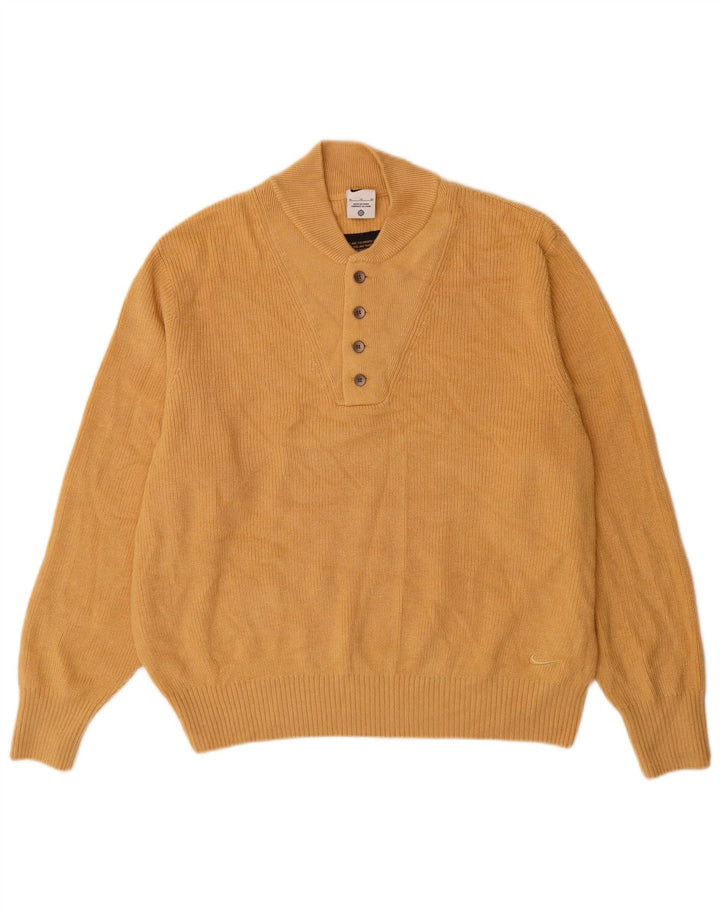 NIKE Pull à col boutonné pour homme XL Beige Polyester