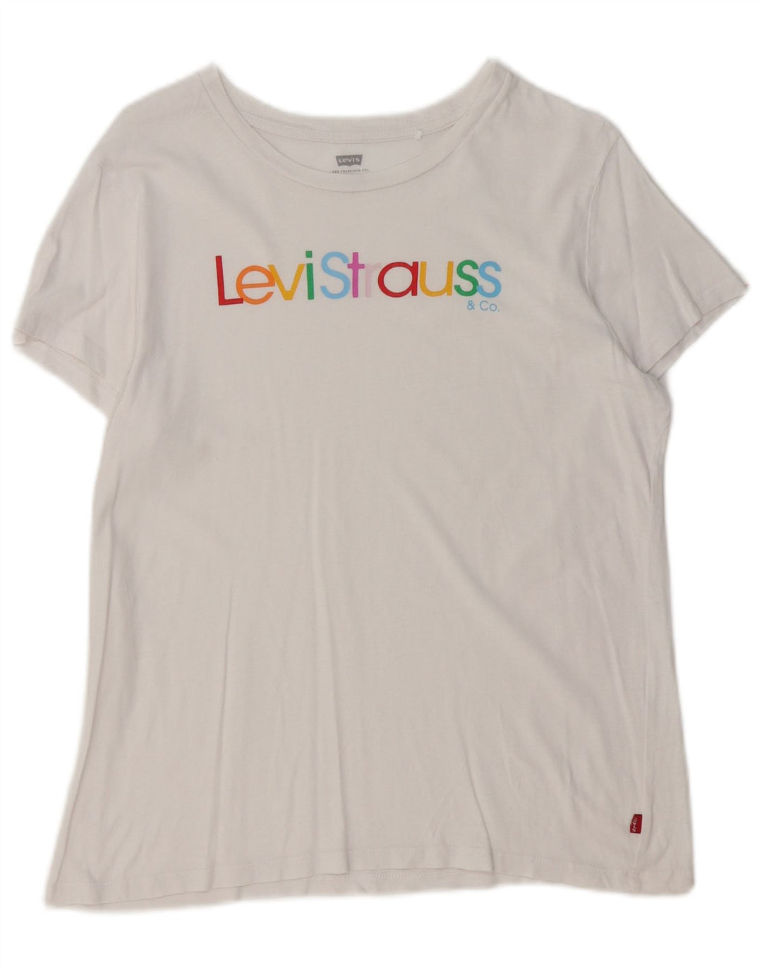 LEVI'S T-shirt graphique pour femme UK 14 Blanc moyen
