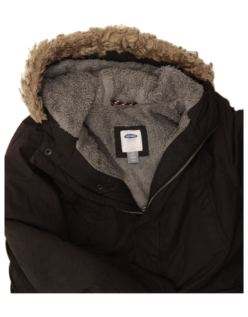 OLD NAVY Boys Hooded Windbreaker Jacket 10-11 Years Large Brown Acrylic Vintage Old Navy and Second-Hand Old Navy from Messina Hembry 