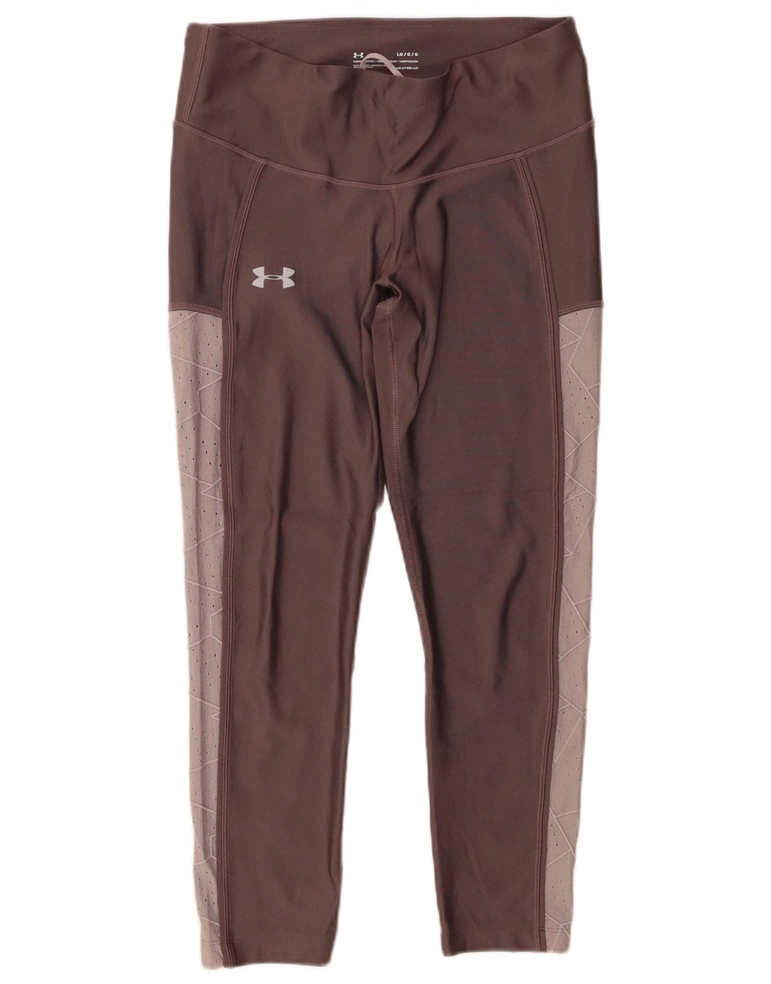 Under Armour Leggings Femme UK 16 Large Marron Colorblock