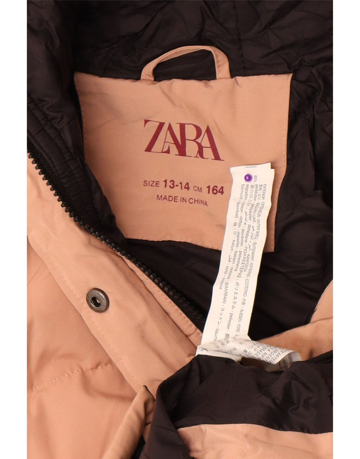 Zara Veste matelassée à capuche fille 13-14 ans Rose Polyester