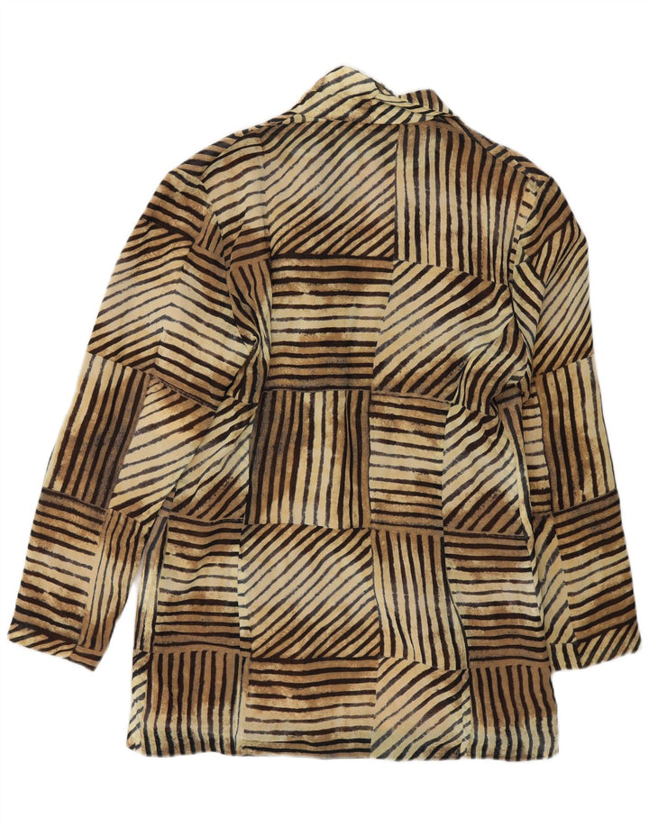 Sandro Veste blazer à motifs 2 boutons pour femme IT 42 Marron moyen rayé
