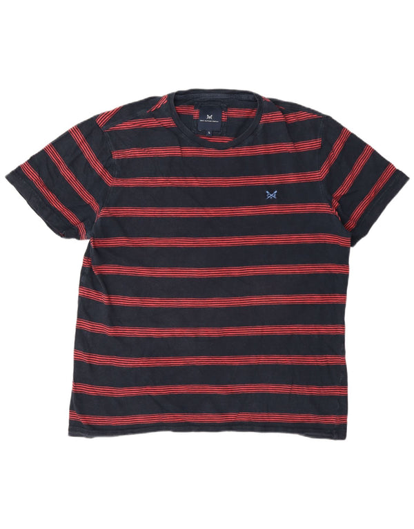 Crew Clothing T-Shirt Homme Haut Large Bleu Marine Rayé Coton