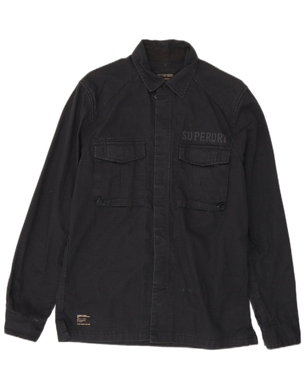 Superdry Chemise surchemise California pour homme en coton à fines rayures noires