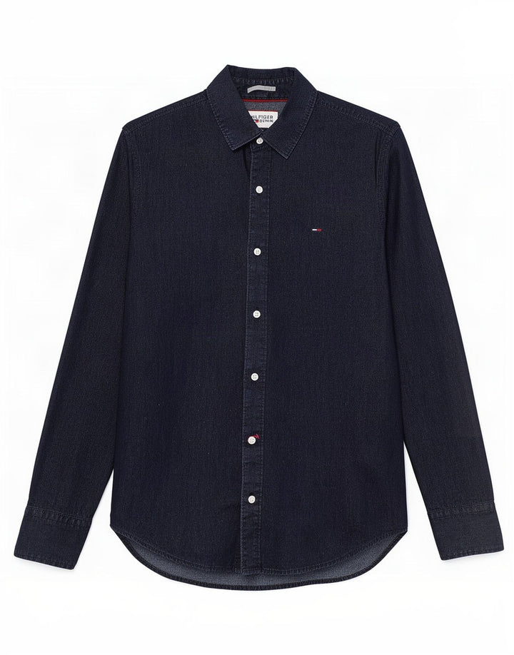 Tommy Hilfiger Chemise Slim Fit Homme Noir Moyen Coton Classique