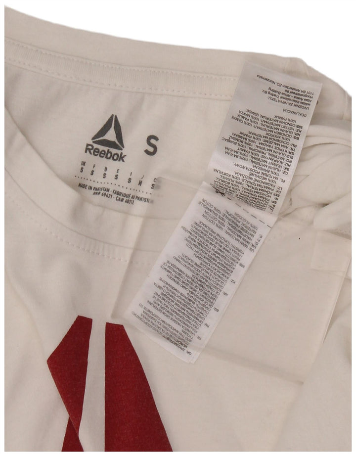 REEBOK T-Shirt Graphique Homme Petit Blanc Coton