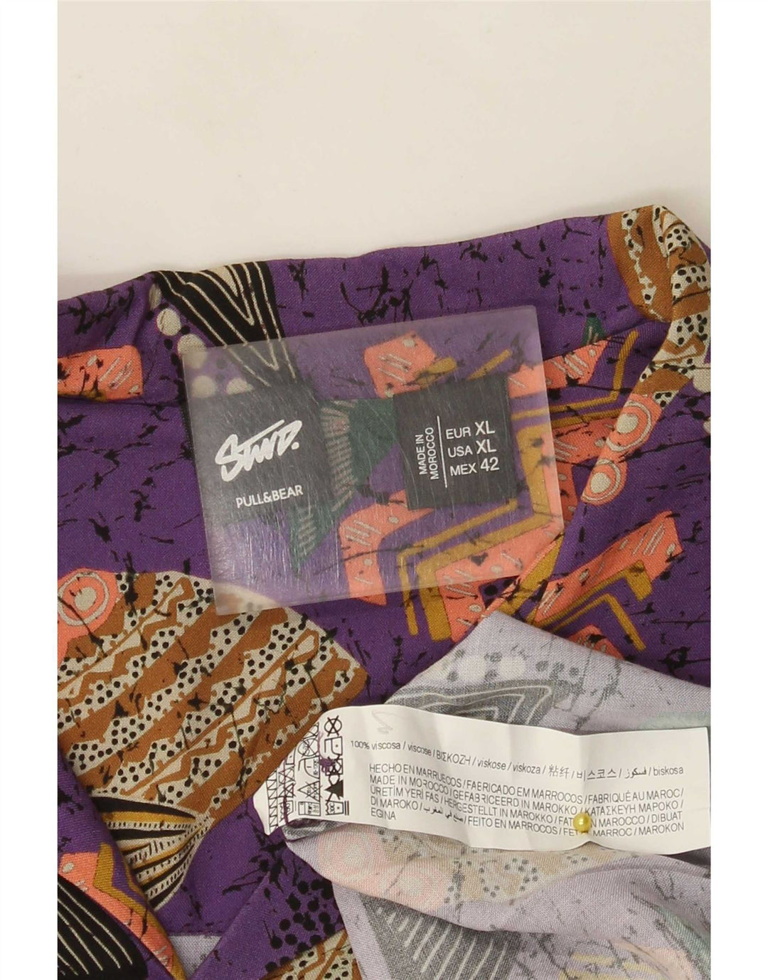 Pull & Bear Chemise Hawaïenne à Manches Courtes STWD Homme Violet Géométrique XL