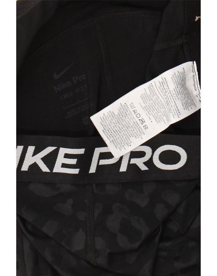 Nike Legging Capri Graphique Femme UK 8 Petit Noir Imprimé Animal Polyester