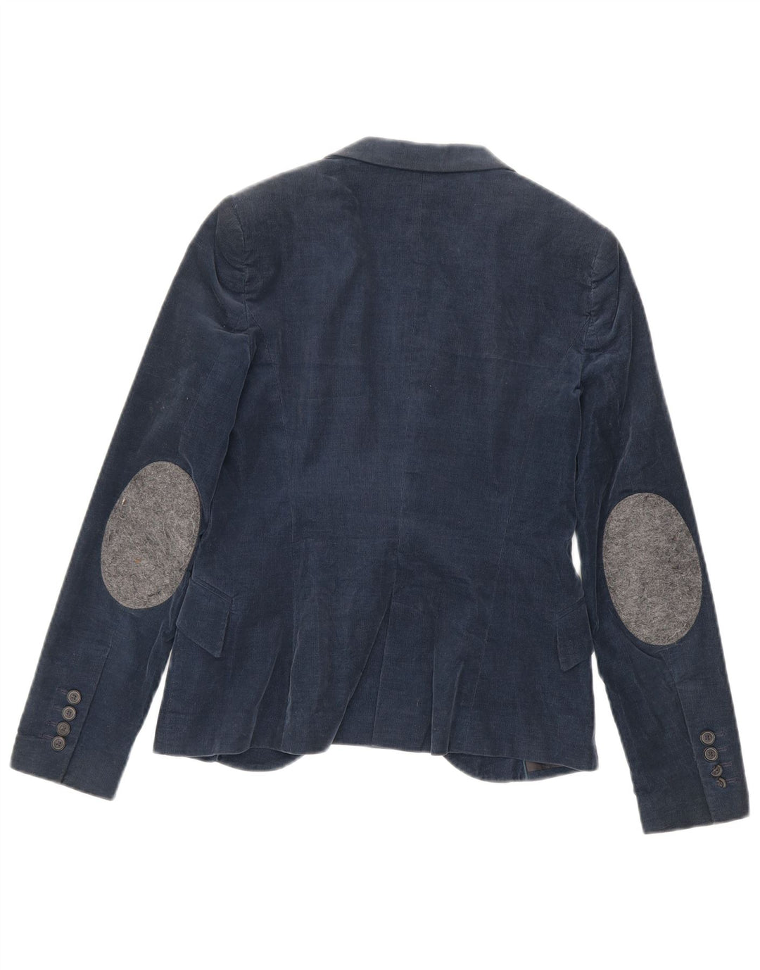 Zara Veste blazer en velours côtelé pour femme 1 bouton UK 12 Bleu marine moyen en coton