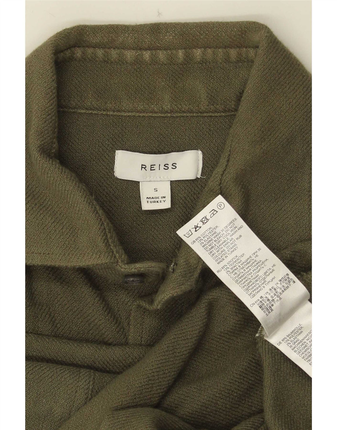 Reiss Chemise Homme Petit Kaki Coton