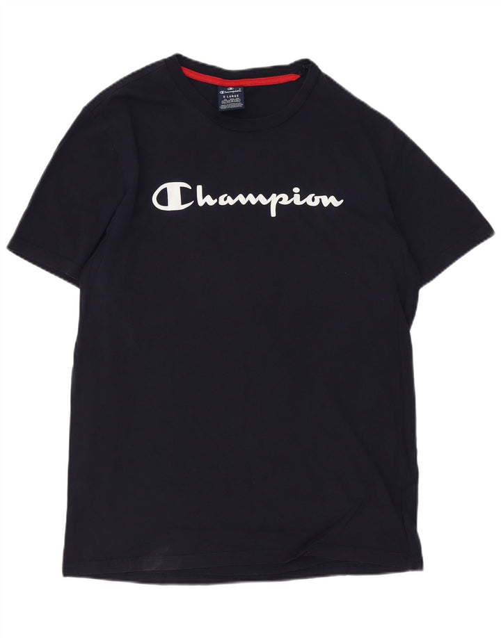 CHAMPION T-Shirt Graphique Homme Top XL Bleu Marine Coton