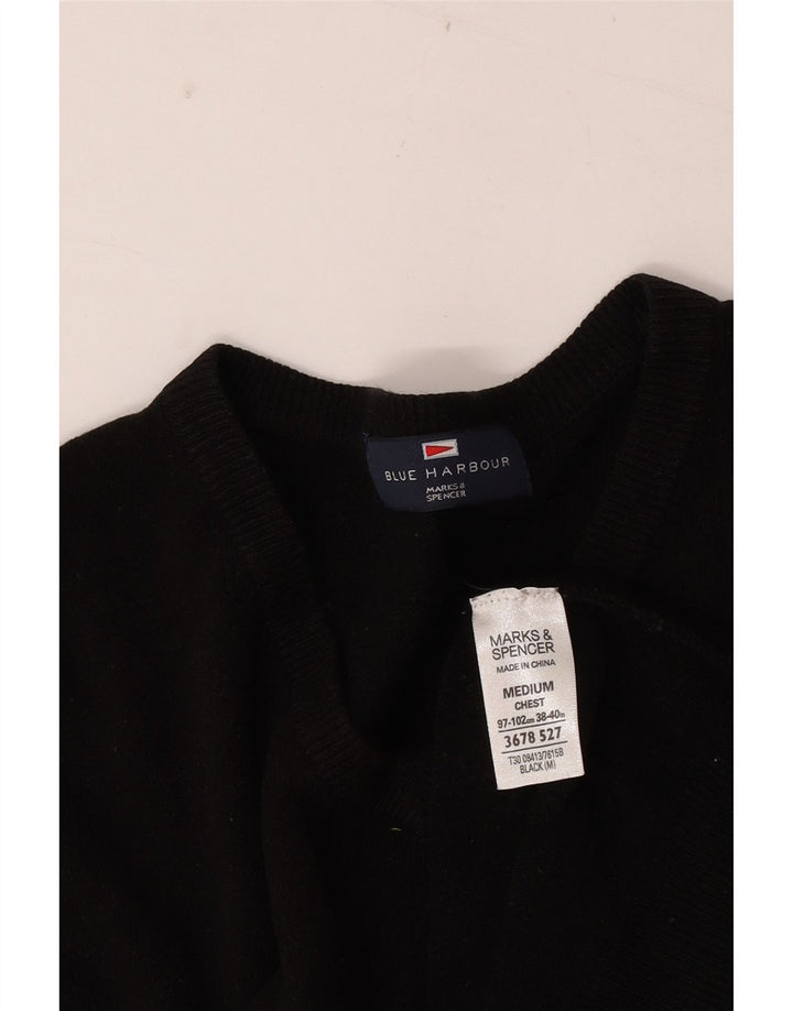 Marks & Spencer Pull col V pour homme UK 38/40 Noir moyen