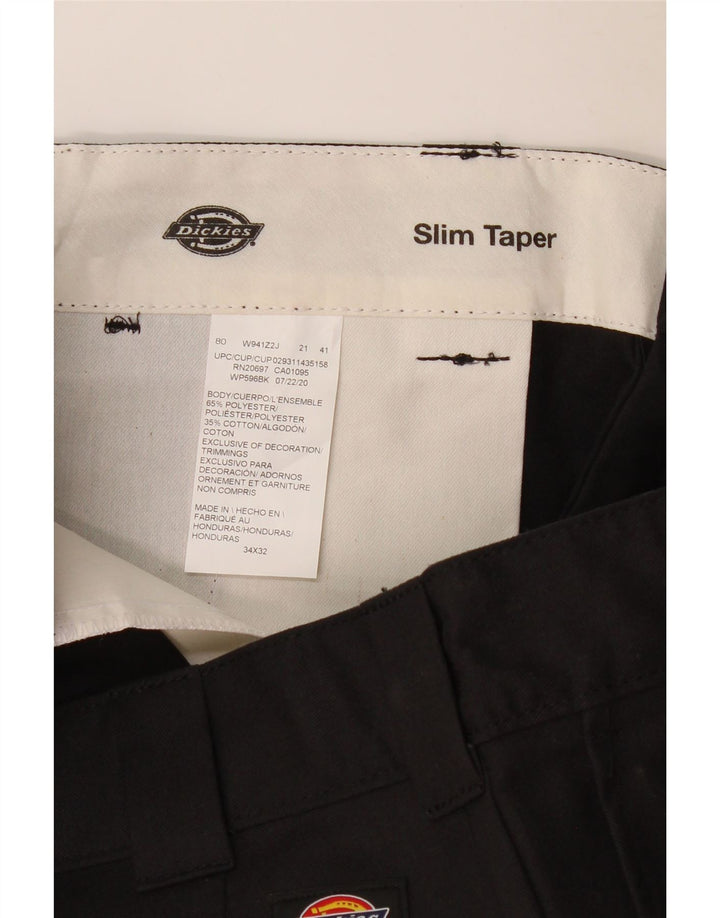 DICKIES Pantalon cargo slim fuselé pour homme W34 L32 Noir Polyester
