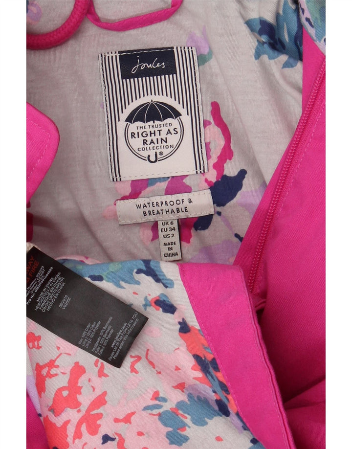 JOULES Veste coupe-vent à capuche pour femme UK 6 Small Rose Coton