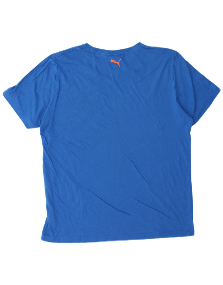 PUMA T-shirt graphique pour hommes, grand, bleu, coton