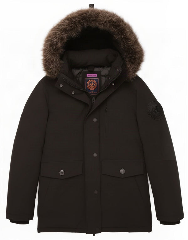 Superdry Veste parka rembourrée à capuche surdimensionnée pour femme UK 8 Small Noir