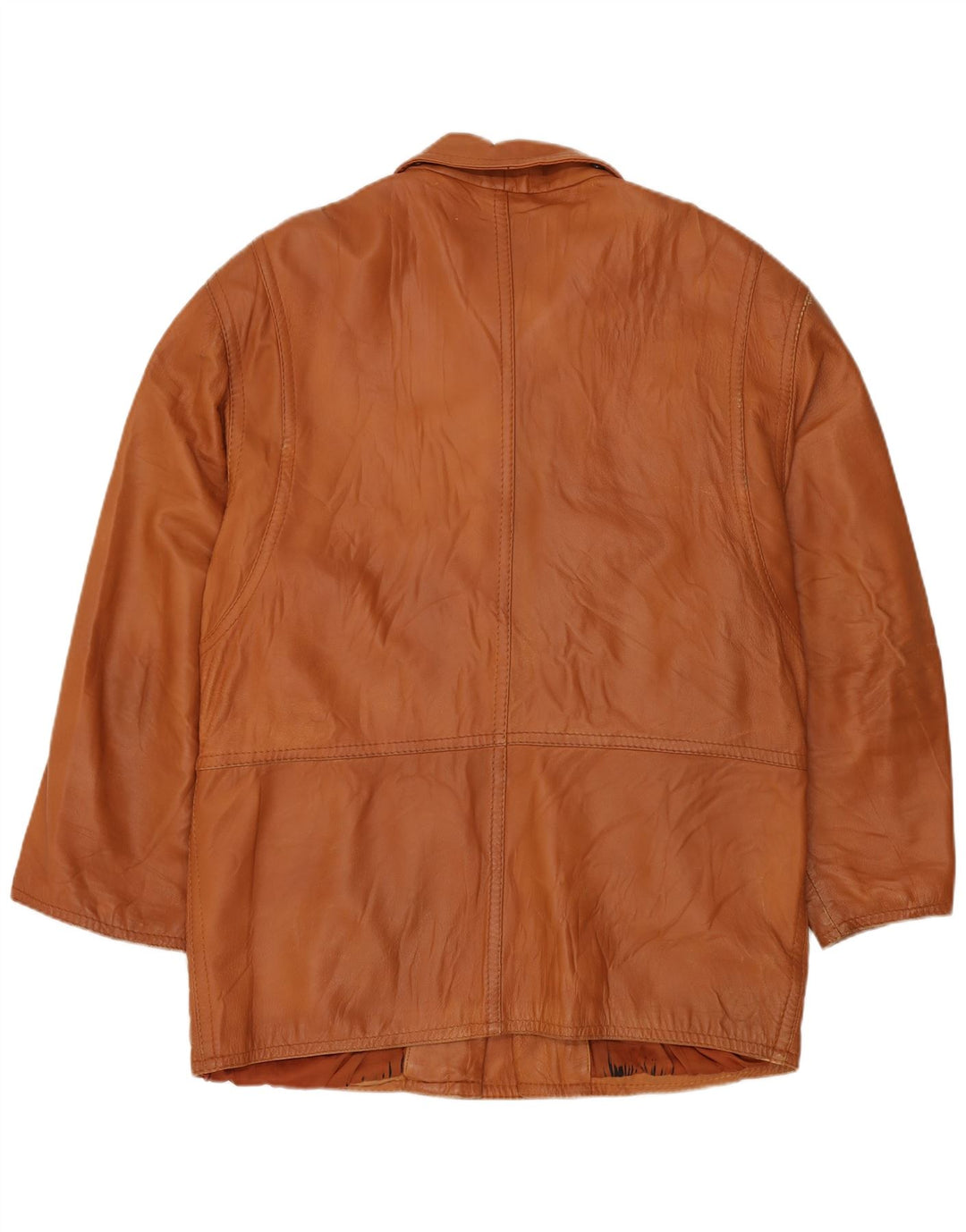 VINTAGE Manteau en cuir homme IT 54 2XL Cuir marron