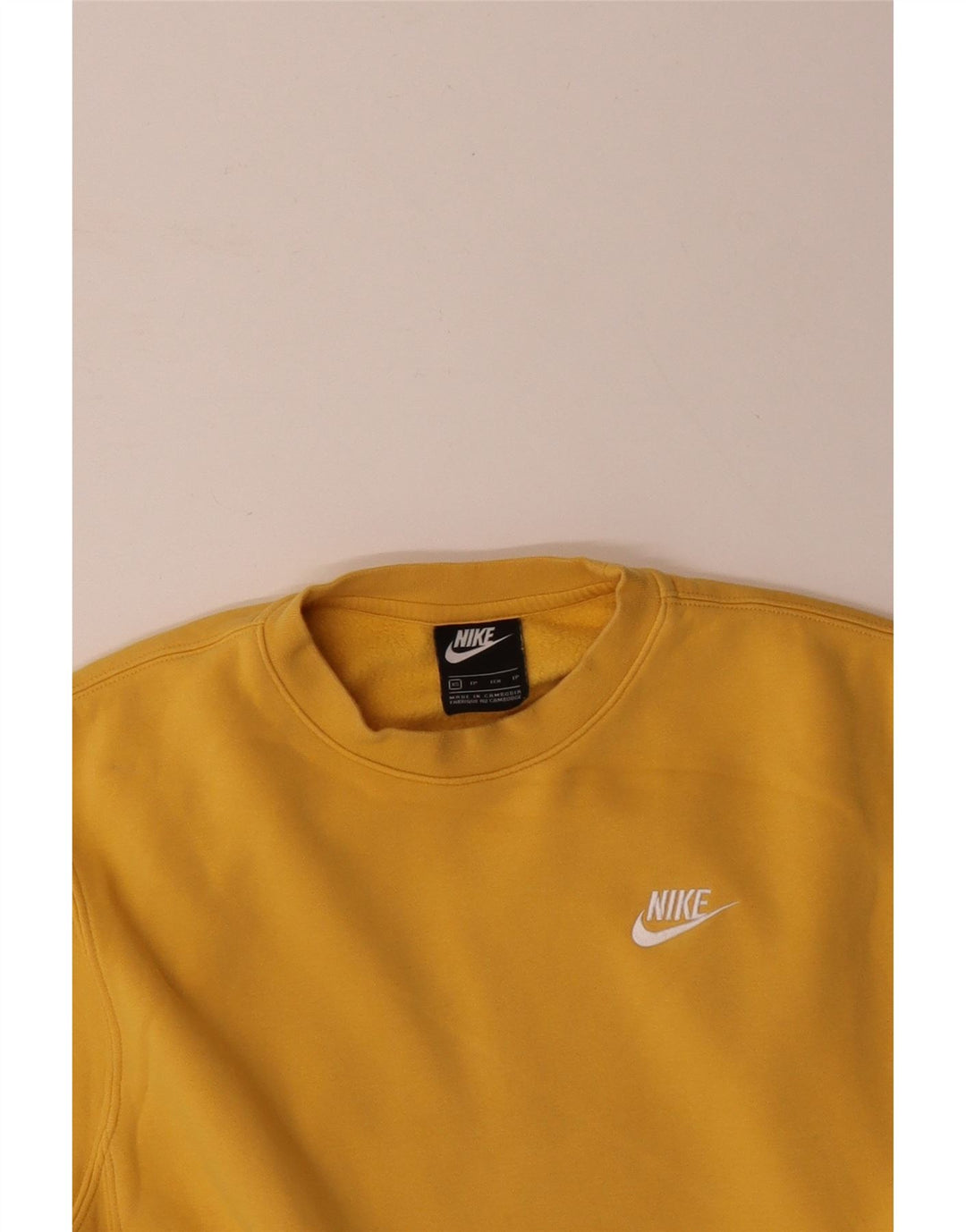 NIKE Sweat-shirt pour homme XS Jaune Coton