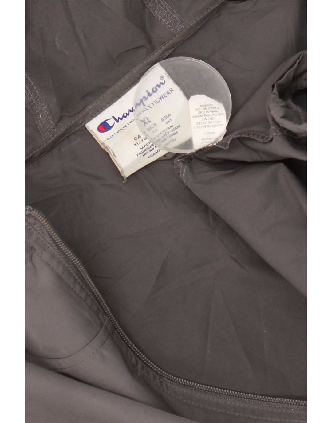 Champion Veste de pluie à capuche graphique pour homme UK 42 XL Gris Polyester
