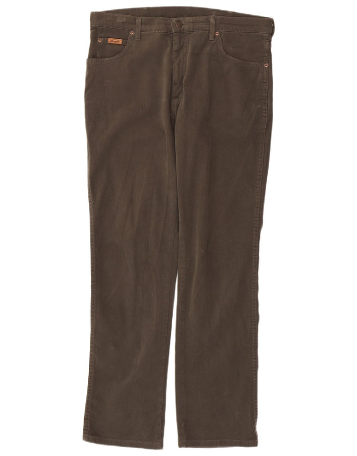 WRANGLER Pantalon décontracté droit extensible Texas W36 L34 en coton marron pour homme