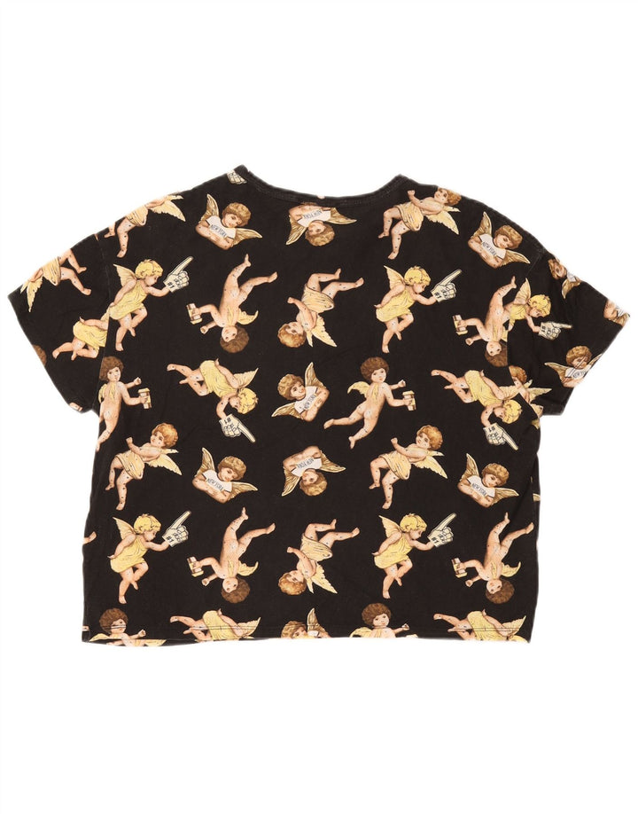 Zara T-shirt graphique pour femme UK 14 Noir moyen