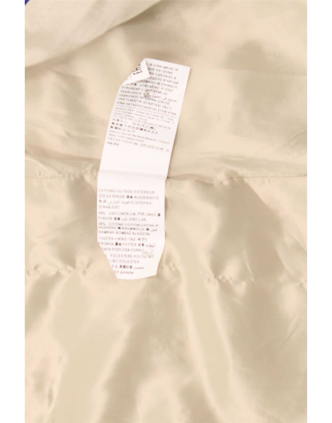 Benetton Pardessus Femme UK 12 Lin Beige Moyen