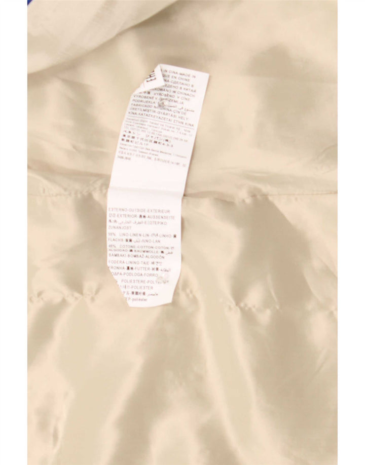 Benetton Pardessus Femme UK 12 Lin Beige Moyen